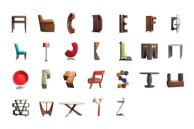Furniture Alphabet | designer: The Butler Bros. | foto: Adam Voorhes | cliente: High Fashion Home | luogo: Austin, TX