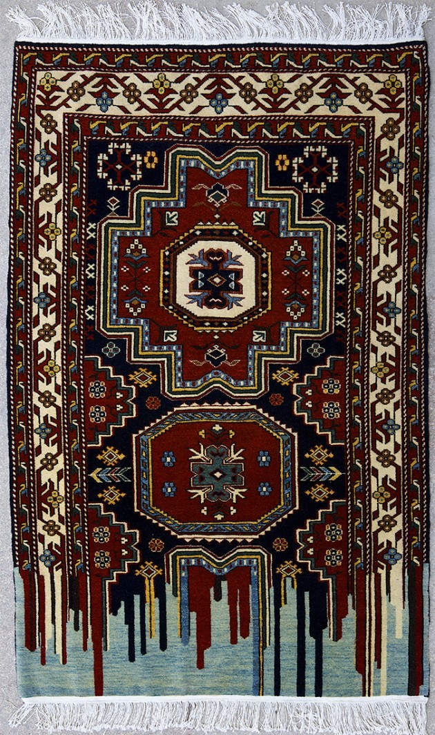 Faig Ahmed, “Instability”, 100x150cm, tappeto tessuto a mano, 2010